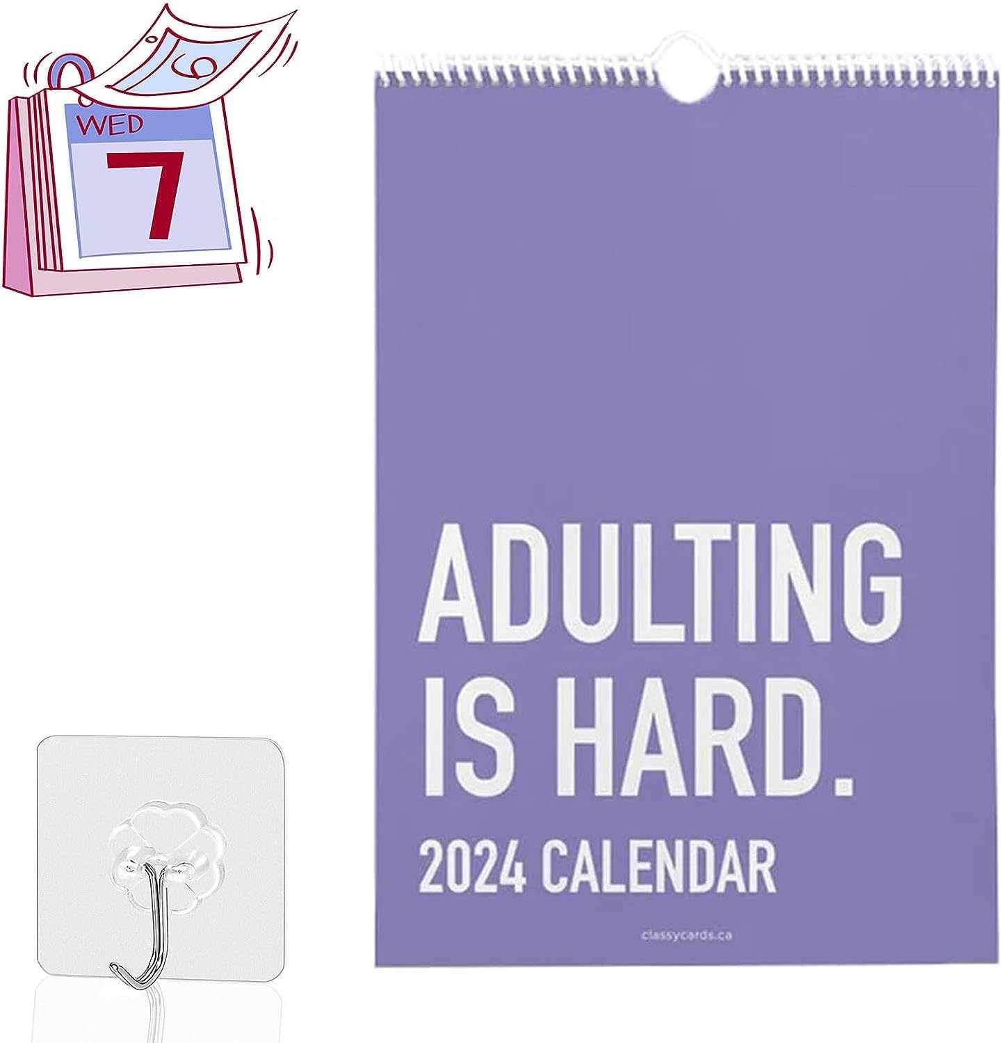 2024 Wall Calendar with "ADULTING IS HARD" Calendar