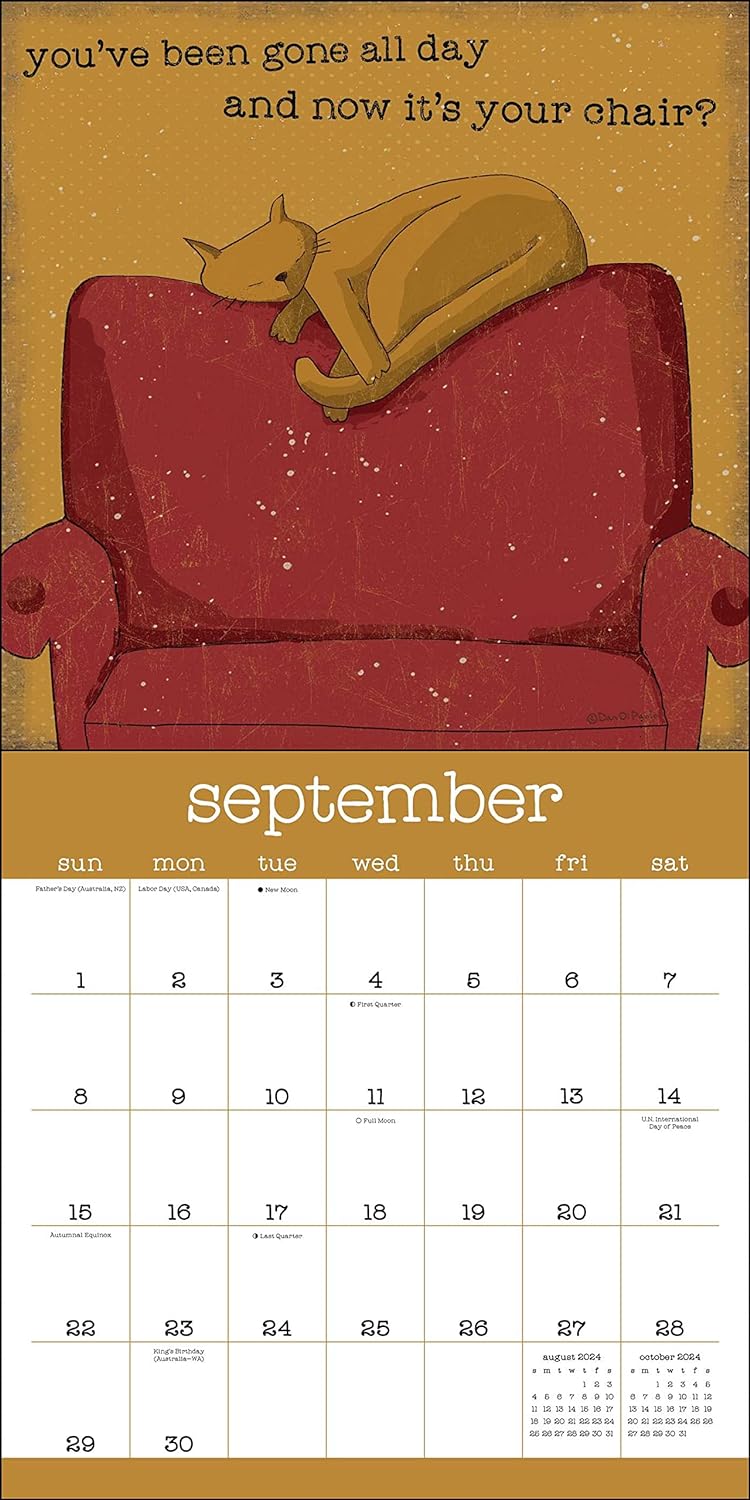 2024 Wall Calendar with Snarky Cats Calendar