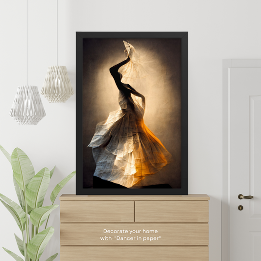 Framed photo paper poster: "Dancer in paper"