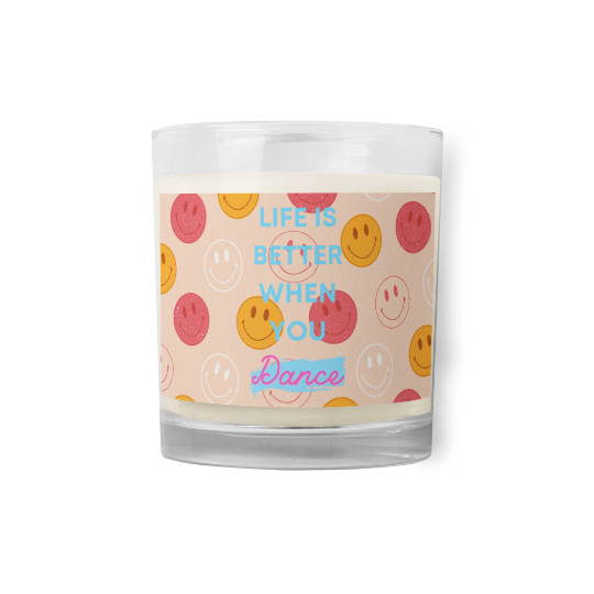 Glass jar soy wax holiday candle for dancers