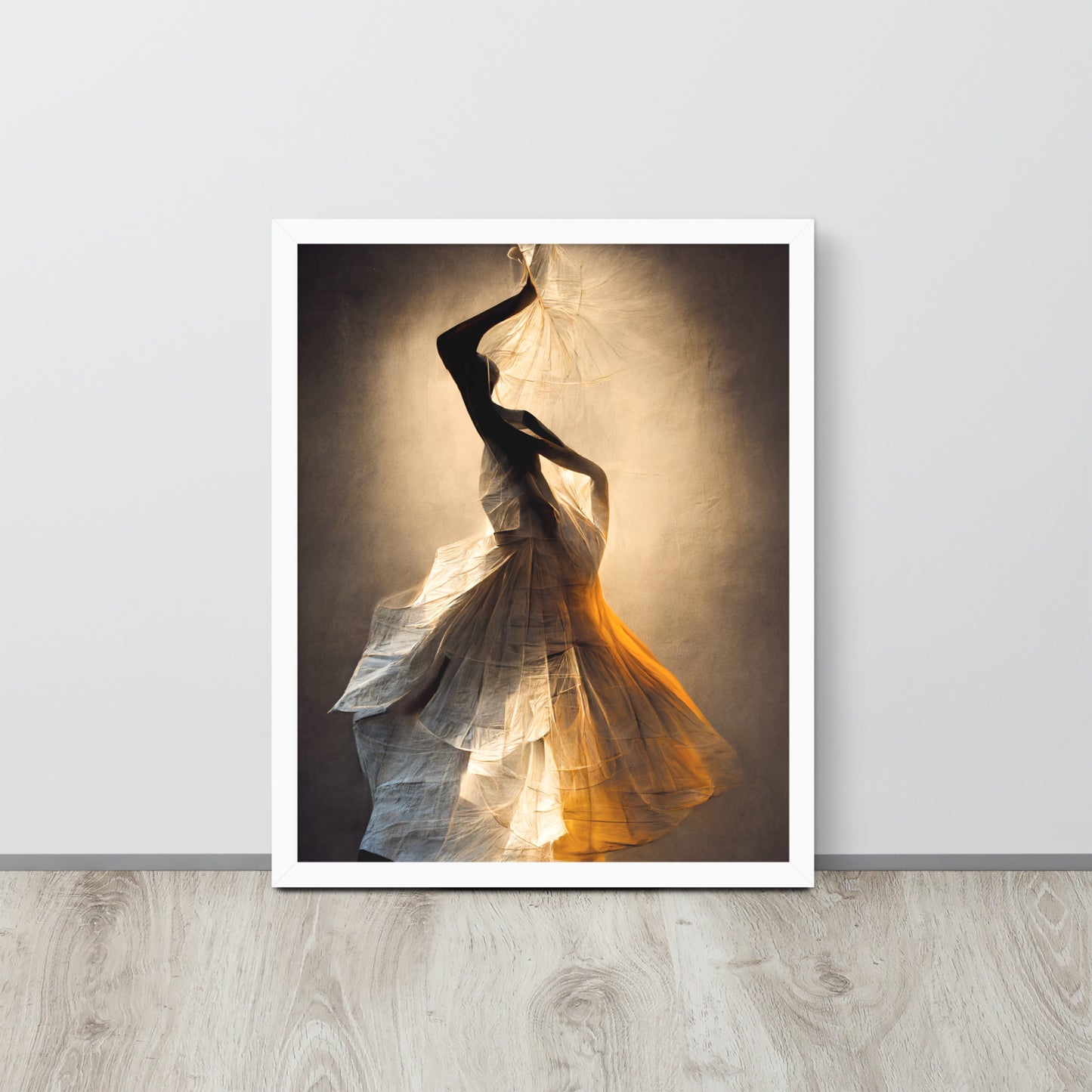 Framed photo paper poster: "Dancer in paper"