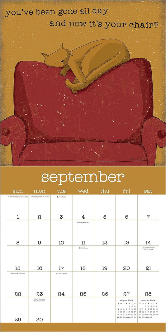 2024 Wall Calendar with Snarky Cats Calendar