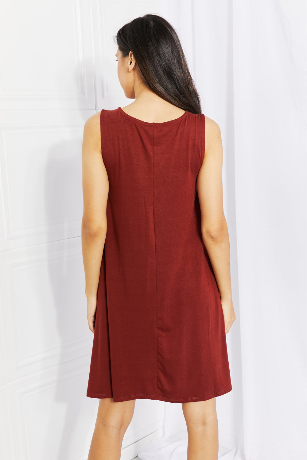 Dance into Spring Full Size Sleeveless Red Dress