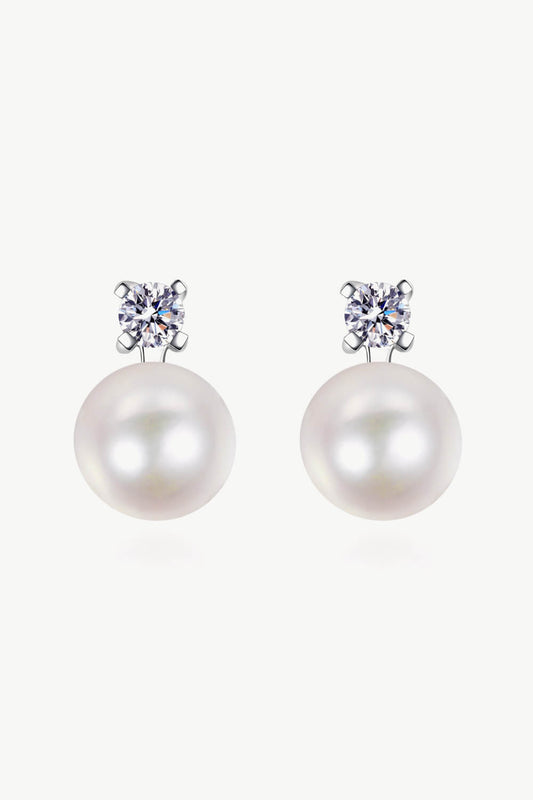 "The Pearl": Moissanite Pearl Stud Earrings for dancers