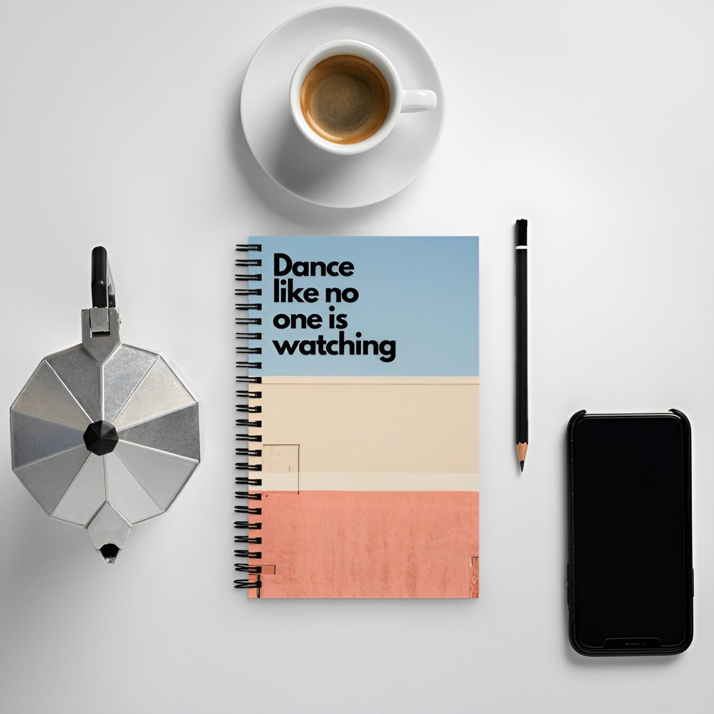 Dance like no one is watching - Spiral notebook inspired by Wes Anderson style