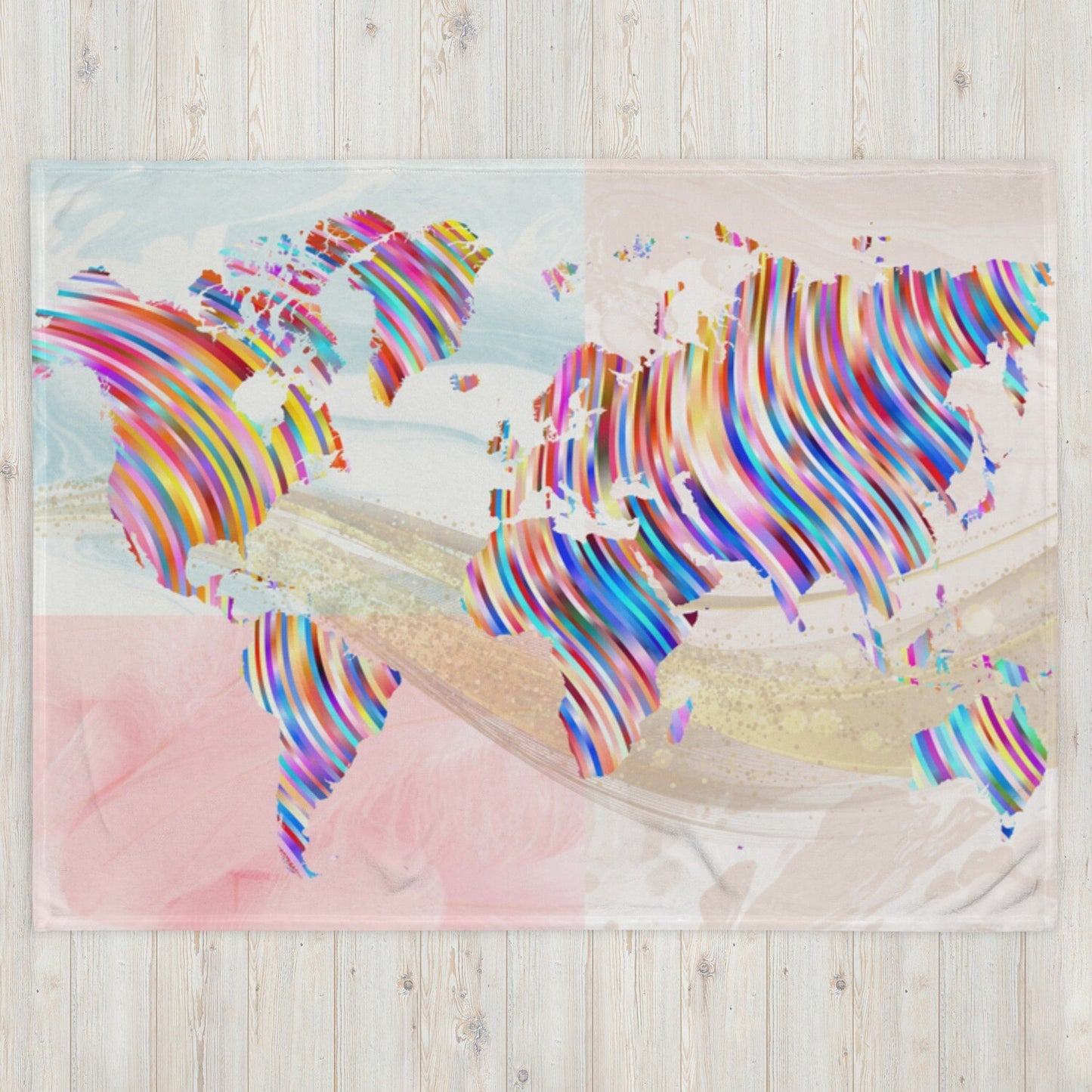 World Map Throw Blanket for Travelers